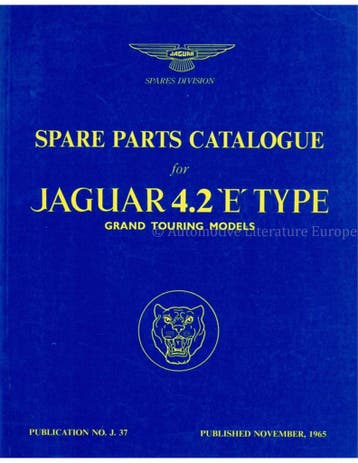 SPARE PARTS CATALOGUE FOR JAGUAR 4.2 E-TYPE, GRAND TOURING.., Ophalen of Verzenden