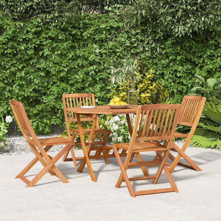 vidaXL 5-delige Eethoek massief acaciahout, Tuin en Terras, Tuinsets en Loungesets, Nieuw, Verzenden