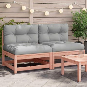 vidaXL Tuinbanken 2 st zonder armleuningen met kussens, Tuin en Terras, Verzenden, Nieuw