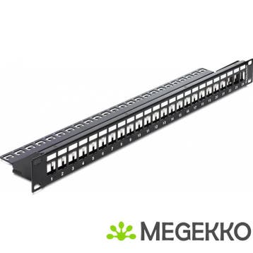 Delock 43277 19  Keystone patchpaneel 24 poorten zwart, Computers en Software, Verzenden, Nieuw