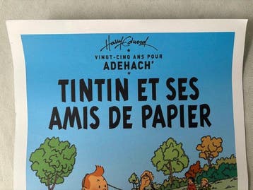 Tintin - Tintin - hommage à Hergé - 1 Lithografie - 2010, Nieuw