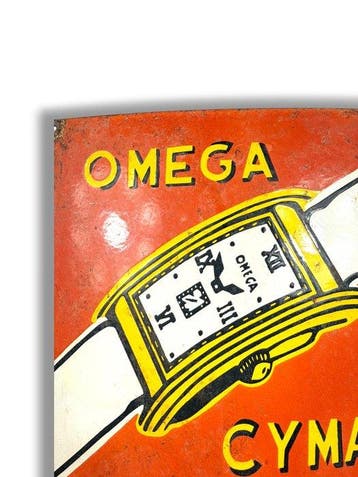 Omega - XL - Emaille plaat - Emaille, Antiek en Kunst