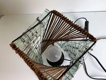 Lampe de table - Fer forgé - brutaliste, Antiquités & Art