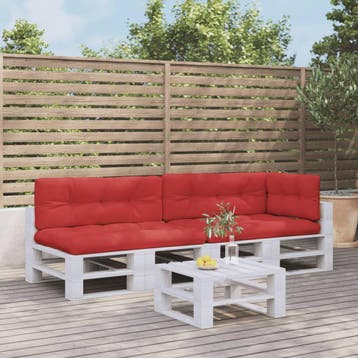 vidaXL Palletkussens 5 st stof rood, Verzenden, Nieuw