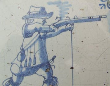 Tegel - Schietende Musketier. - 1650-1700