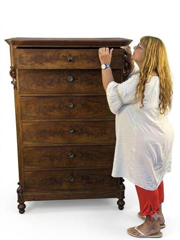 Antieke Franse Biedermeier Chiffonnière - Ladekast - 6 laden