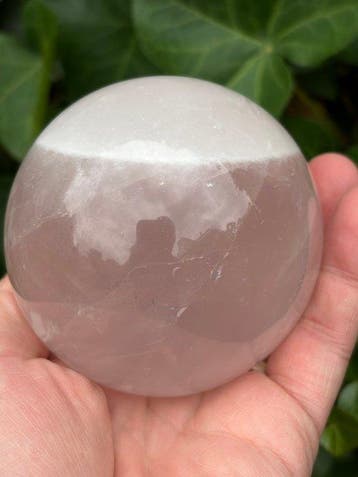 Set de 3 grandes boules de quartz rose – minéral naturel-