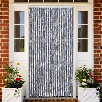 vidaXL Vliegengordijn 100x220 cm chenille zilverkleurig, Verzenden