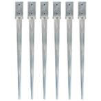 vidaXL Grondpinnen 6 st 7x7x90 cm gegalvaniseerd staal, Verzenden, Nieuw