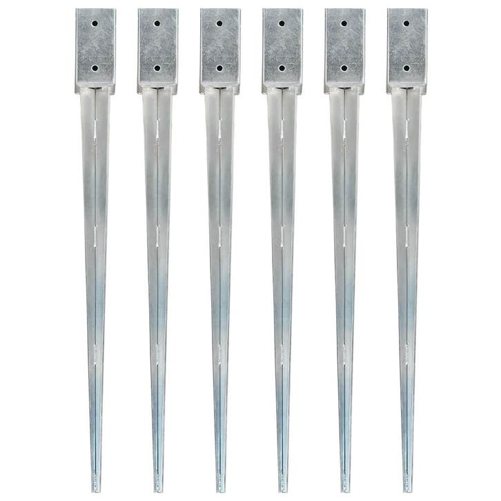 vidaXL Grondpinnen 6 st 7x7x90 cm gegalvaniseerd staal, Caravans en Kamperen, Kampeeraccessoires, Nieuw, Verzenden