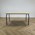 kantinetafel 140x80 cm, beige - zwart, Bureau