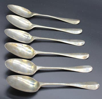 Hendrick Muntinck - Lepel (6) - Zilver - Groningse zilveren, Antiek en Kunst