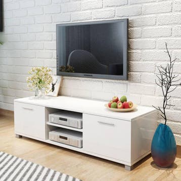 vidaXL Tv-meubel 120x40,5x35 cm hoogglans wit, Verzenden, Nieuw