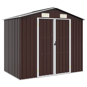 vidaXL Tuinschuur 205x129x183 cm gegalvaniseerd staal bruin, Tuin en Terras, Verzenden, Nieuw