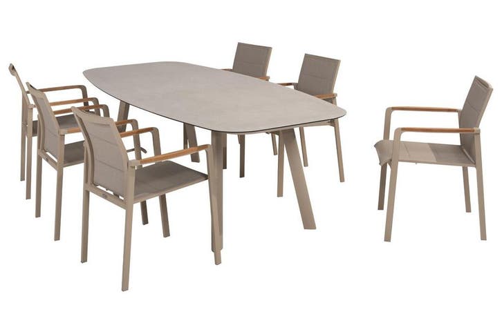Taste by 4 Seasons Cortina tuinset latte met Manolo tafel |, Tuin en Terras, Tuinsets en Loungesets