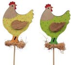 Bijsteker Kip Haan Groen Geel 5x7 cm pak 10 stuks, Huis en Inrichting, Nieuw