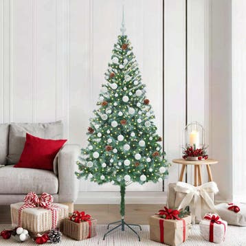 vidaXL Kunstkerstboom met 300 LED Groen 180 cm PVC en Staal, Verzenden, Nieuw