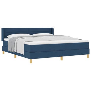 vidaXL Boxspring bed met matras met hoofdeinde Blauw 200 x, Verzenden