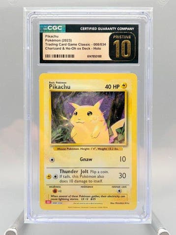 Pokémon Graded card - Pikachu Holo - CGC Pristine 10 - Sword