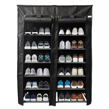 Lendo Online Armoire à Chaussures Pliable 90×28×126 cm Noir