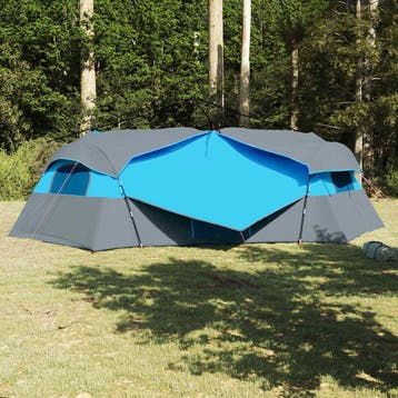 vidaXL Binnentent 8-persoons Blauw taft, Verzenden