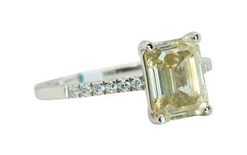 Ring - 14 karaat Witgoud, Natuurlijke Fancy Licht, Nieuw