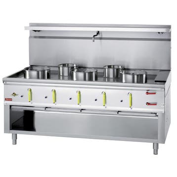 Wok | Fornuis | 5 Branders + Watergordijn | 23.8kW +, Verzenden, Nieuw in verpakking