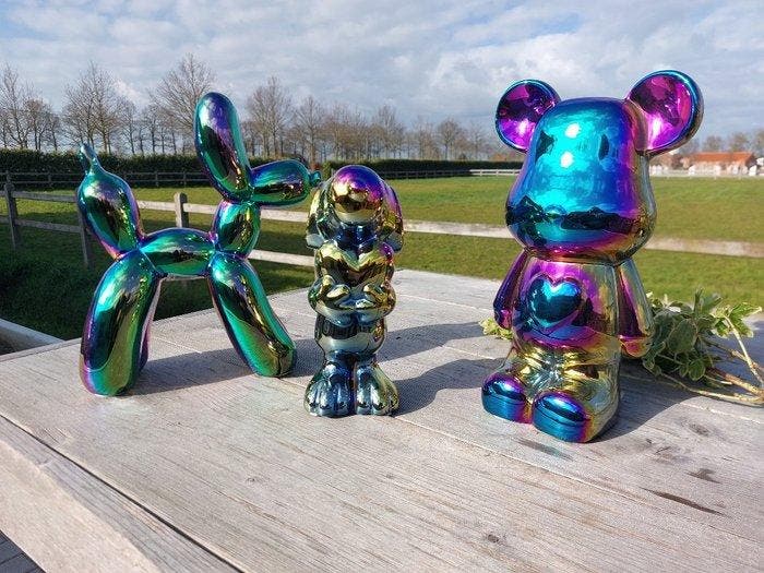 Beeld, 3 rainbow items - 27 cm - Keramiek, Antiquités & Art, Curiosités & Brocante