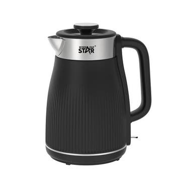 Winning Star St-6022 Waterkoker 1.8 Liter 1500w  Zwart, Ophalen of Verzenden, Nieuw