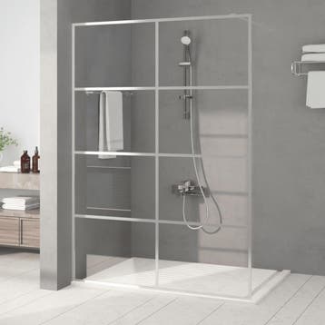vidaXL Inloopdouchewand 140x195 cm transparant ESG-glas, Verzenden, Nieuw
