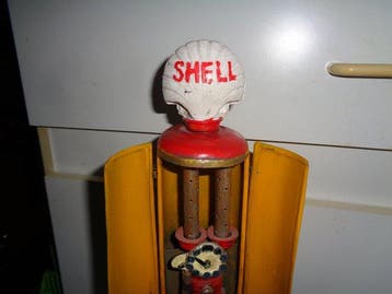 unbekannt - Blikken speelgoed - SHELL blech zapfsäule 46 cm
