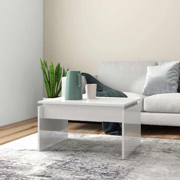 vidaXL Salontafel 68x50x38 cm bewerkt hout hoogglans wit, Verzenden