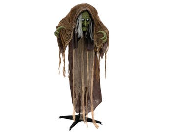 Halloween Decoratie Kromme Heks 145cm Met Licht Geluid En, Nieuw