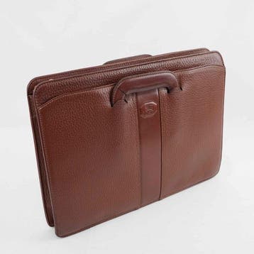 Burberrys - Vintage Brown Grained Leather Briefcase Business, Bijoux, Sacs & Beauté