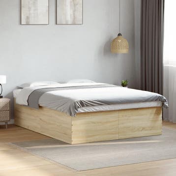 vidaXL Bedframe bewerkt hout sonoma eikenkleurig 160x200 cm, Verzenden, Nieuw