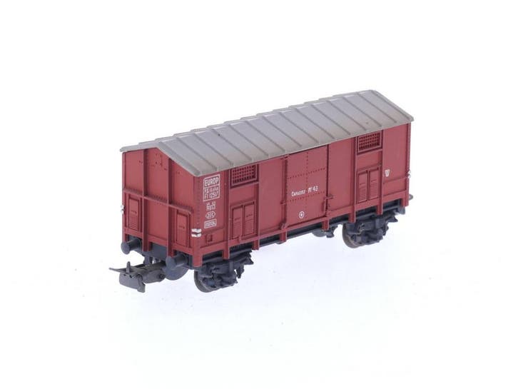 Schaal H0 Pocher 309 gesloten wagen FS 12517 rood #3727, Hobby en Vrije tijd, Modeltreinen | H0, Overige typen, Gebruikt, Analoog