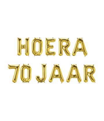 Gouden Ballonnen Set 70 Jaar Hoera 1,9m, Verzenden