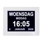Dementieklok Digitale klok Wit - Kalenderklok Seniorenklok K, Verzenden, Nieuw
