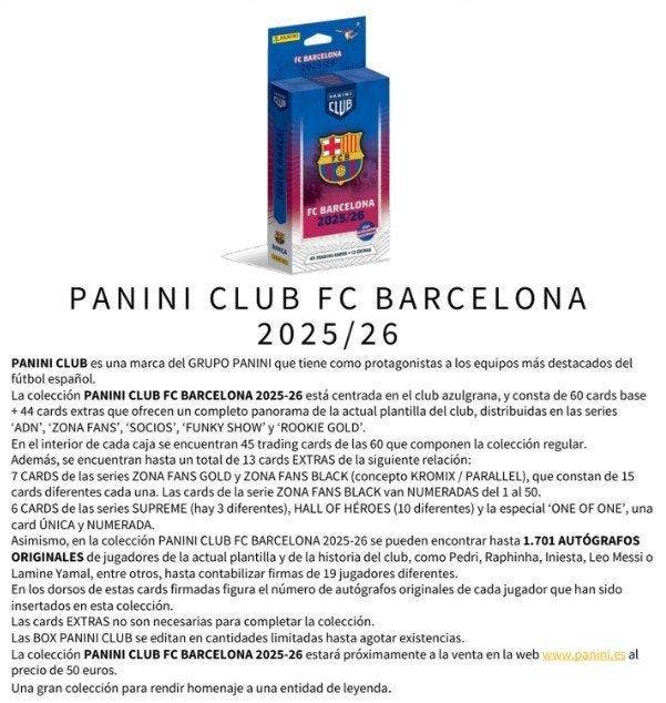 2025/26 Panini Club FC Barcelona - 1 Sealed box - Near Mint, Verzamelen, Stickers