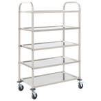 vidaXL Keukentrolley 5-laags 107x55x147 cm roestvrij staal, Verzenden, Nieuw