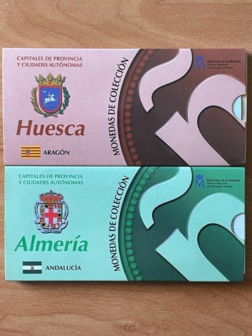 Espagne. 5 Euro 2010 Huesca + Almeria (2 coins) Proof