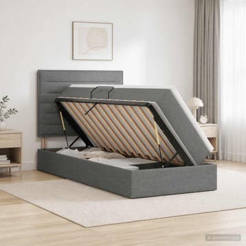 vidaXL Opslag bed met matras met opslag Donkergrijs 100 x, Huis en Inrichting, Verzenden, Nieuw