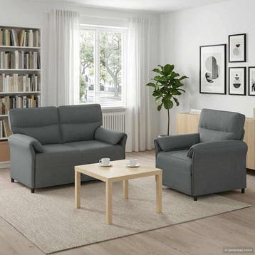 vidaXL bank / zetelstel 2 st Donkergrijs Stof, Maison & Meubles, Verzenden