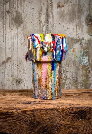 Max Modolo - Max Modolo - Vase - Grès - Colour Delight 2, Antiquités & Art