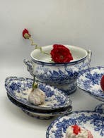 Antiek Engels blauw-witte Serviesdelen – Bridgwood & Clarke, Antiek en Kunst