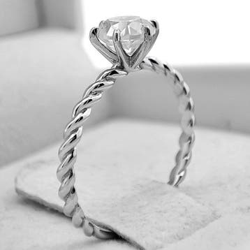 Sans prix de réserve - Bague - 14 carats Or blanc, D/SI -