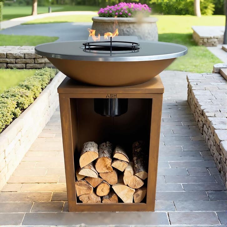 ASH - Solaris - Plancha Barbecue - Cortenstaal, Tuin en Terras, Houtskoolbarbecues, Nieuw, Verzenden