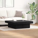 vidaXL Salontafel Zwart Eiken 90 x 90 x 28 cm Bewerkt hout, Huis en Inrichting, Tafels | Salontafels, Verzenden, Nieuw