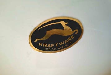 Cubitera vintage Kraftware NYC con su etiqueta original