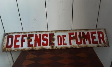 DEFENSE DE FUMER - Reclamebord - Emaille